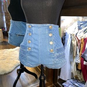 Balmain Denim Shorts, Size 26, New With Tags